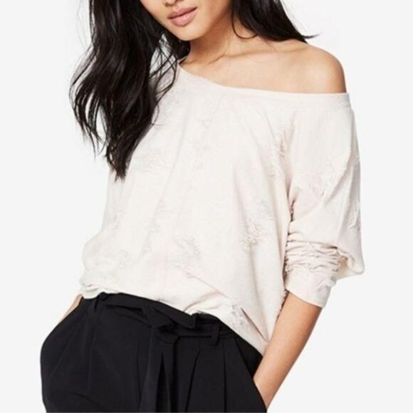 Rachel Roy Distressed Crop Sweatshirt Womens Small - Picture 13 of 13